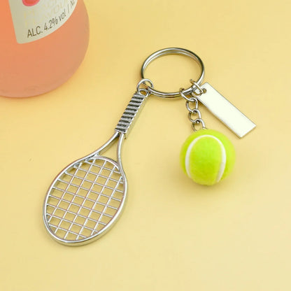 European Football Resin Keychain – Sports Fan Souvenir Pendant for Soccer & Tennis