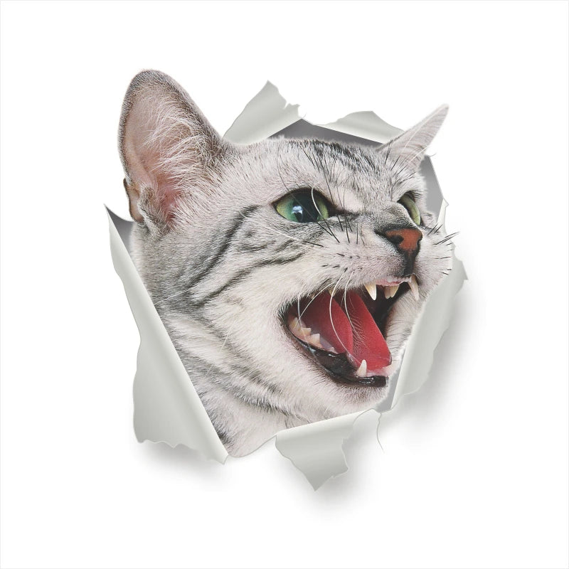 Funny 3D Hole Cat & Dog Toilet Stickers – Cute DIY Wall Decals for Bathroom & Home Decoration