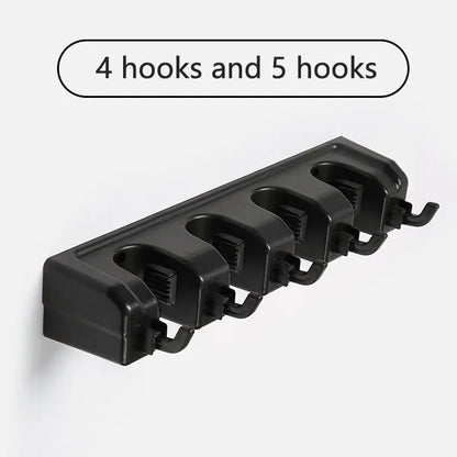 Wall Mounted Mop Holder – 3/4/5 Position Multi-Functional Broom & Cleaning Tool Hanger