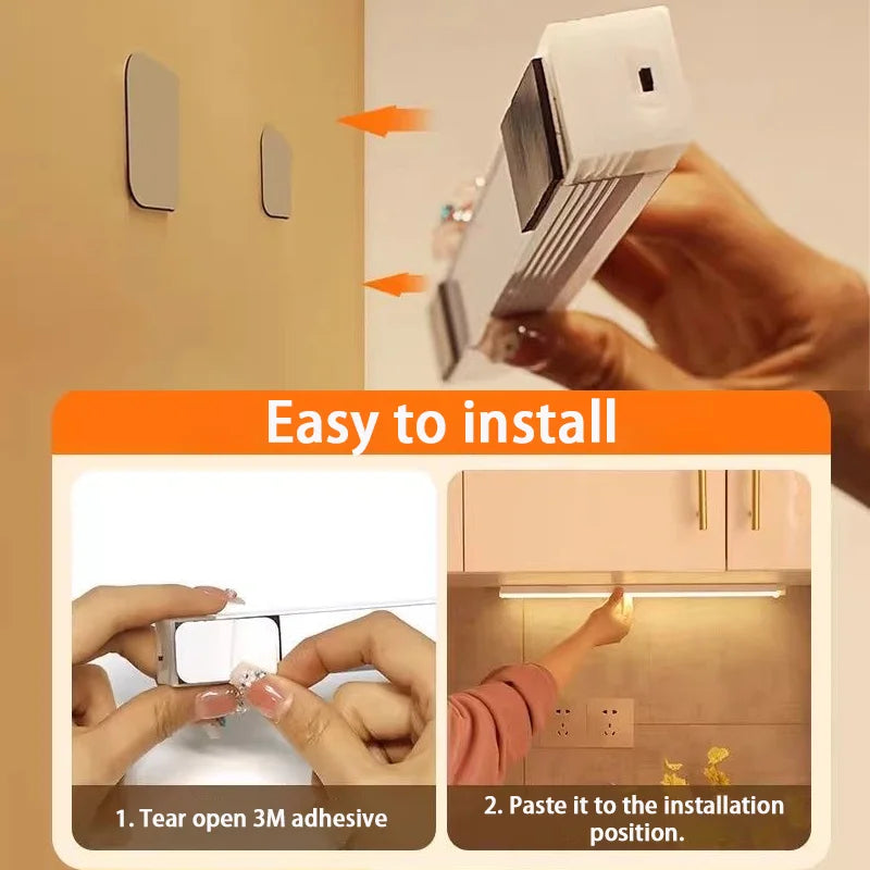 LED Bar Light Motion Sensor Night light Wireless Under Cabinet Lights For Kitchen Closet Cabinet Wardrobe Lighting Cabinet Light