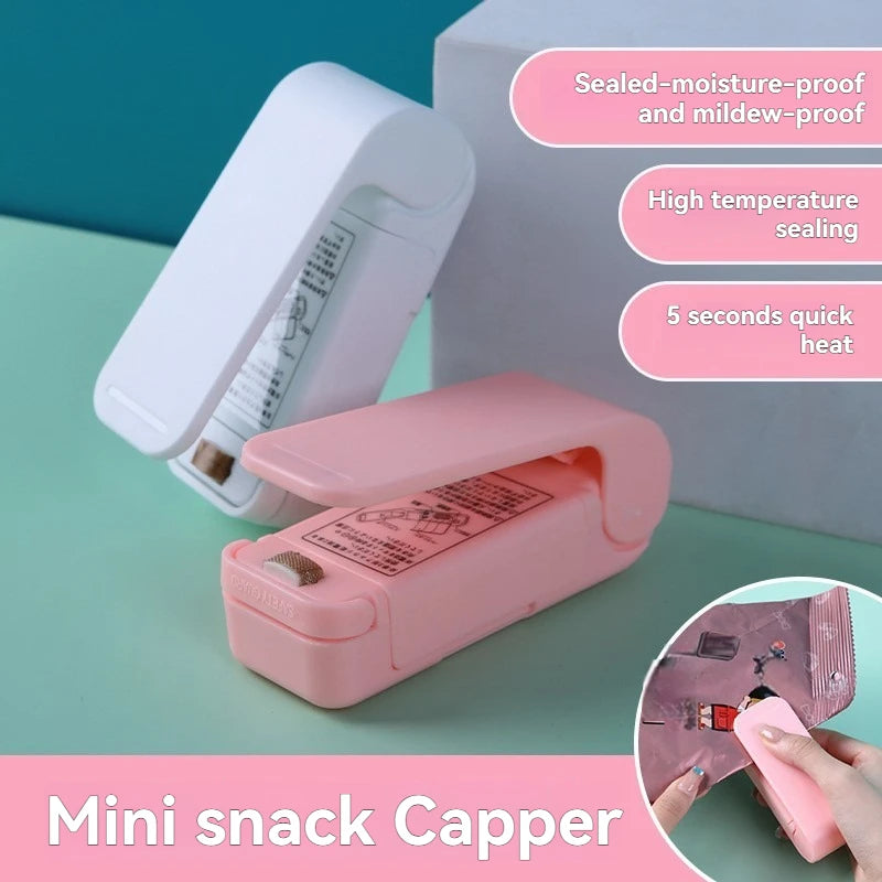 Mini Heat Bag Sealer – Portable Plastic Clip for Food Storage, Snack Packaging & Kitchen Organization