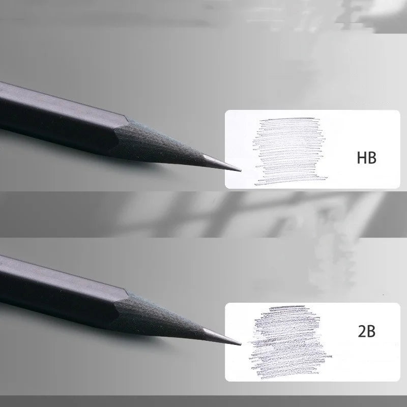 Black Wood Graphite Pencil Set – 10pcs HB & 2B Writing Pencils for School or Office Use