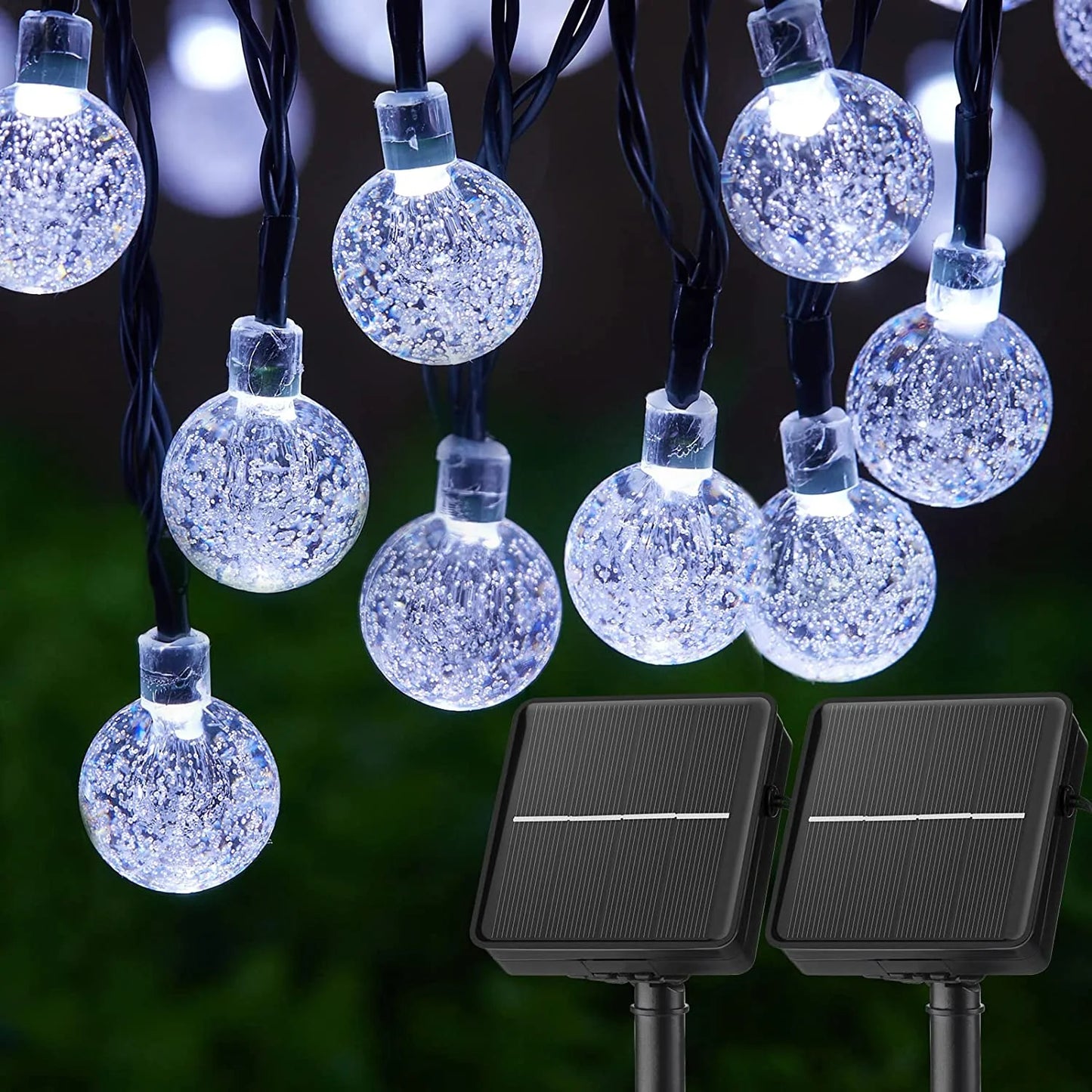 LED Solar String Lights – Waterproof Crystal Globe Lights with 8 Modes for Outdoor Garden, Patio, Tree & Party Decoration