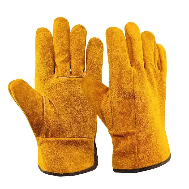 Men’s Cowhide Work Gloves – Durable Leather Gloves for Farming, Welding & Outdoor Use