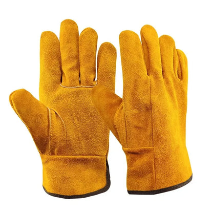 Men’s Cowhide Work Gloves – Durable Leather Gloves for Farming, Welding & Outdoor Use