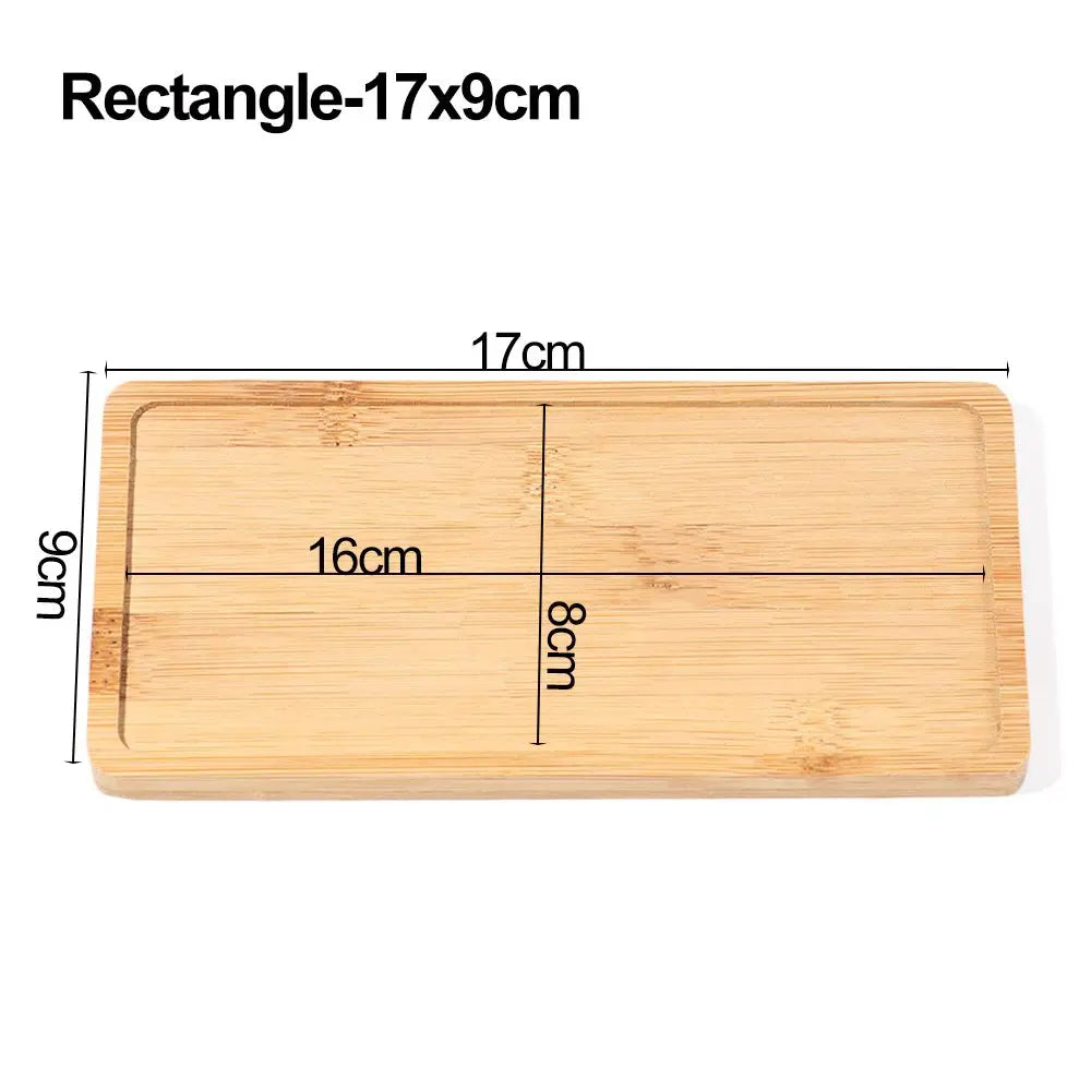 Bamboo Tray Saucer – Natural Wooden Coaster for Flower Pots, Cups & Kitchen Decor