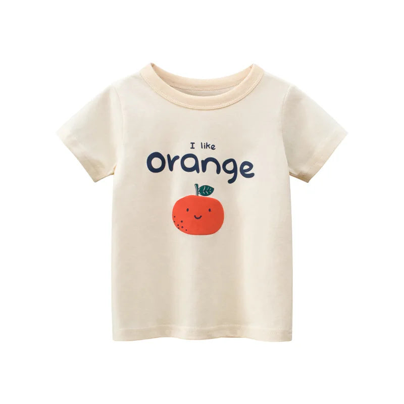 2025 Summer Kids’ Girls Short Sleeve T-Shirts – Printed Little Girl Tops for Toddlers (Ages 2-8 Years)