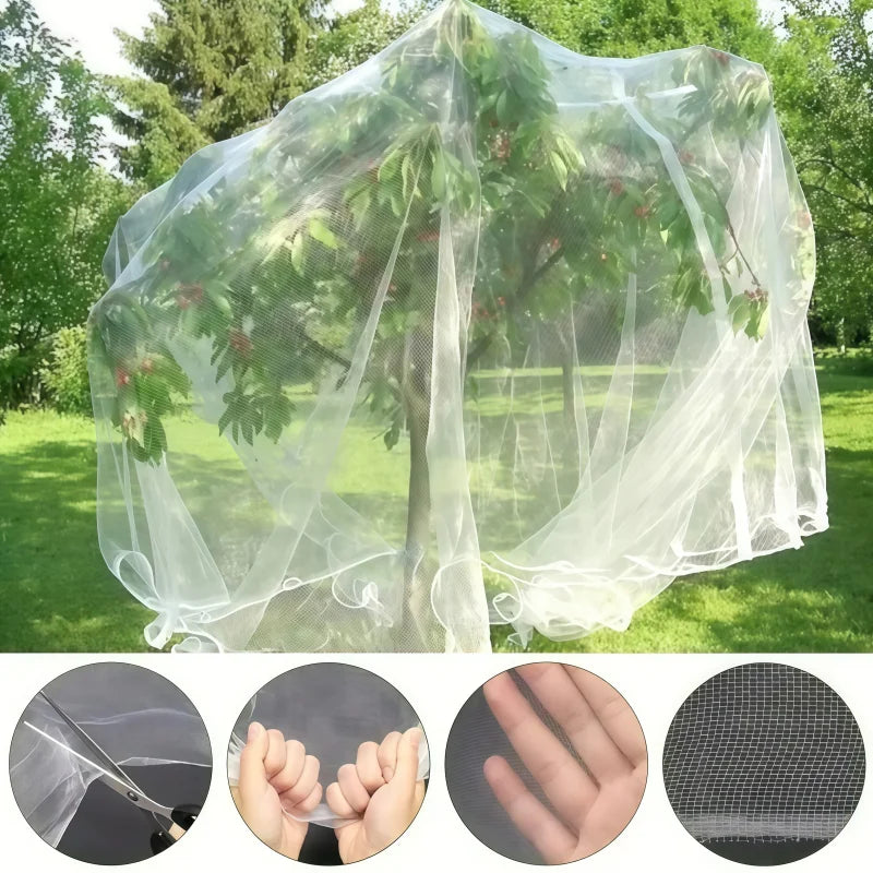 Netting Cover with Drawstring for Large Fruits Tree Garden Insect Netting Transparent Bird Plant Barrier Mesh Screen