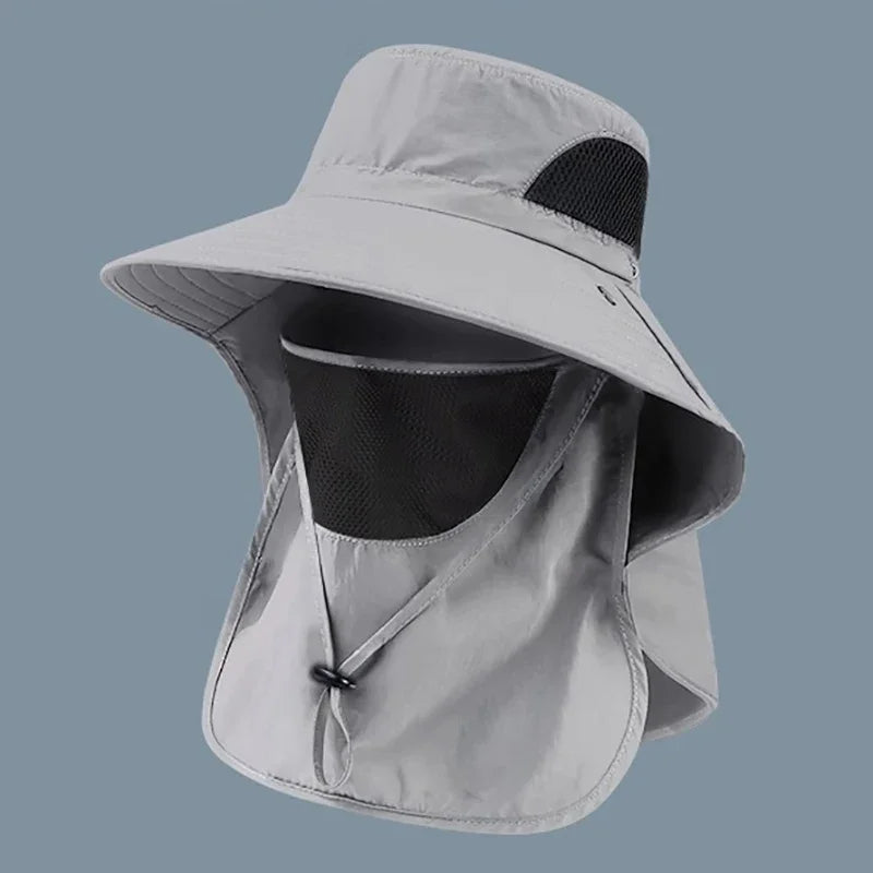 UV Protection Summer Sun Hat – Outdoor Fishing & Hiking Cap with Neck Flap for Men & Women