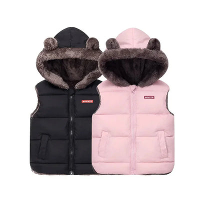 New Hooded Down Vest Coat – Thick Warm Waistcoat for Babies & Kids 2-6 Years