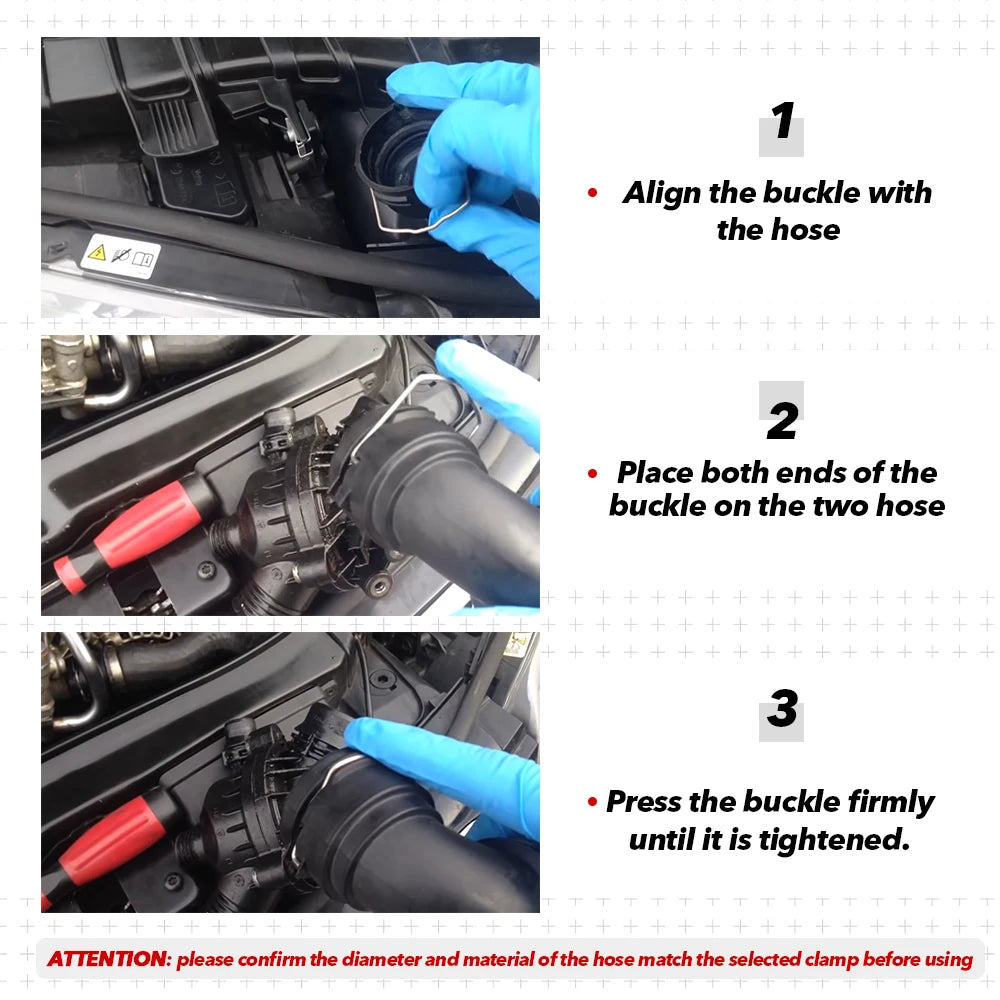 3PCS Radiator Hose Retaining Spring Clip For BMW E39 E38 E60 E90 745Li X5 E46 325i 328i M3 540i 740iL 740i Horse Shoe Clip Clamp