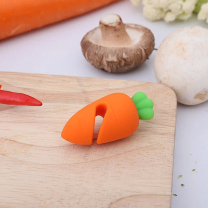 Silicone Carrot & Chicken Leg Pot Lid Lifters – Anti-Overflow Clips for Boil Prevention