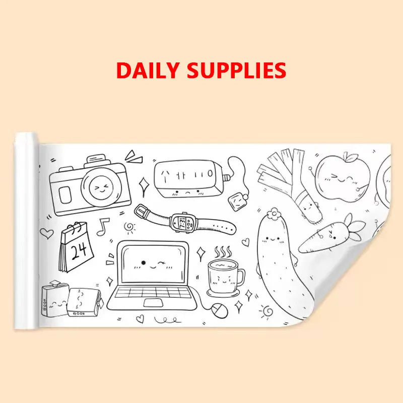 Children’s Drawing Roll – DIY Sticky Color Filling Paper for Kids’ Early Educational Painting & Drawing