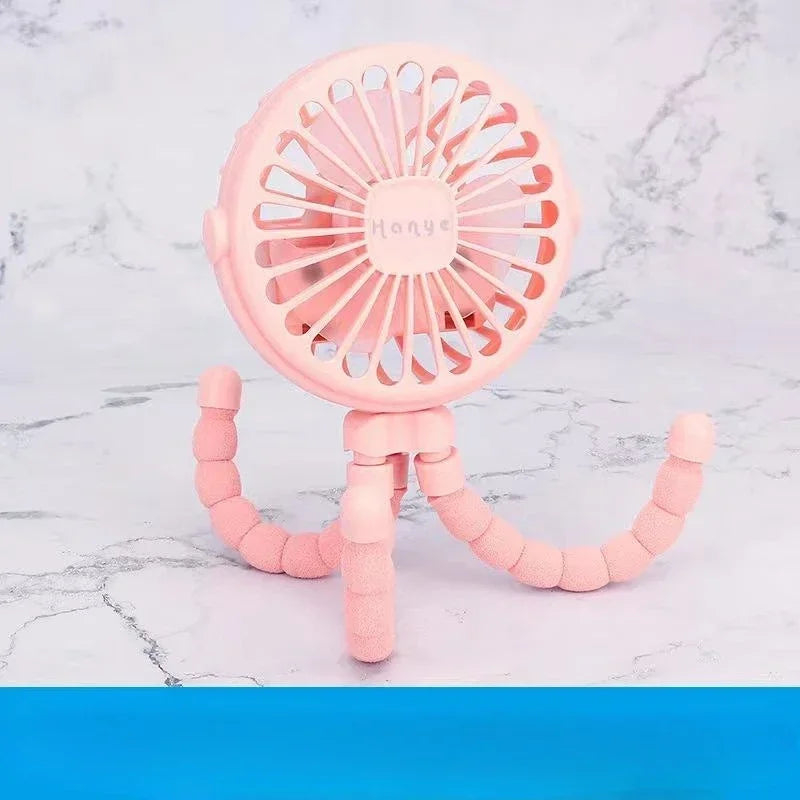Baby Stroller Fan – Handheld Rechargeable USB Bladeless Mini Folding Fan for Outdoor, Table, or Neck Use