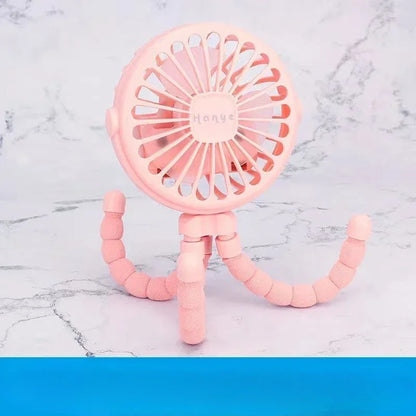 Baby Stroller Fan – Handheld Rechargeable USB Bladeless Mini Folding Fan for Outdoor, Table, or Neck Use