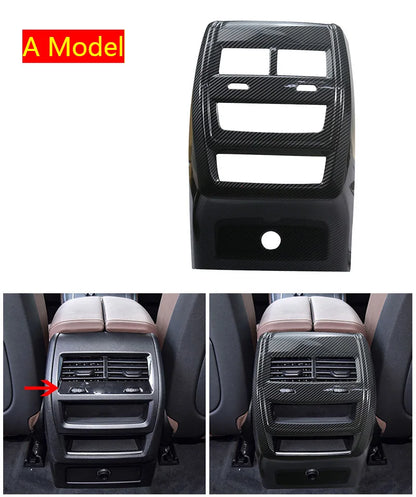 Car Carbon fiber Rear Air Conditioning Vent Outlet decoration Cover Sticker For BMW X5 G05 X6 G06 2019-2022 Interior Accessories