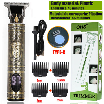Hot Sale Vintage T9 Electric Cordless Hair Cutting Machine Professional Hair Barber Trimmer For Men Clipper Shaver Beard Lighter