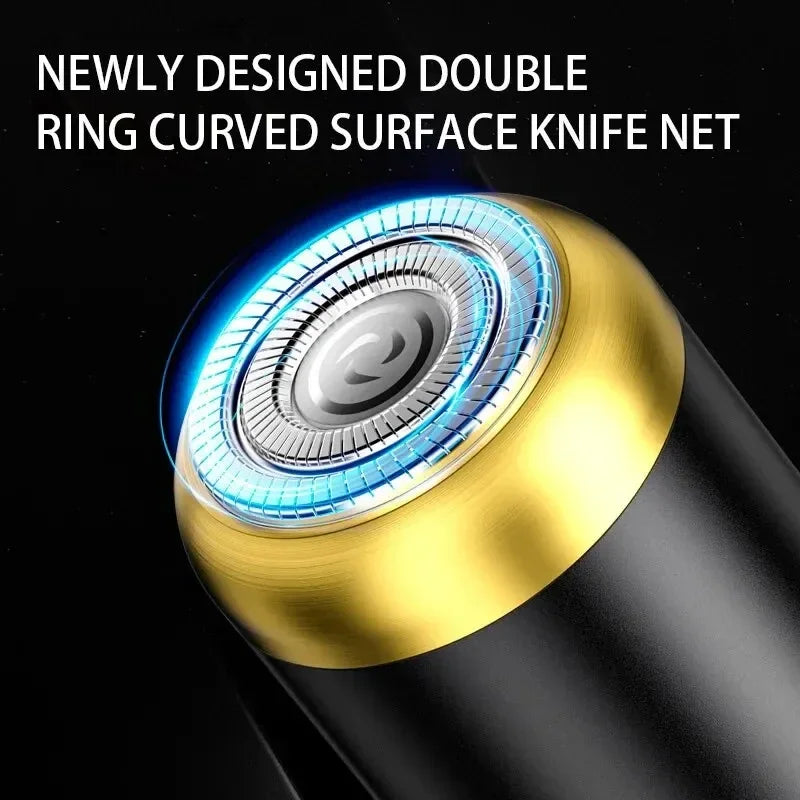 Mini USB Face Shaver for Men – Portable Waterproof Razor with Stainless Steel Blade for Travel & Car Use