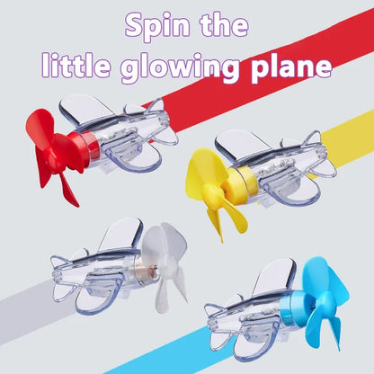 Wind-Powered LED Airplane Ornament – Motorcycle & Car Rearview Mirror Decoration with Rotating Lights