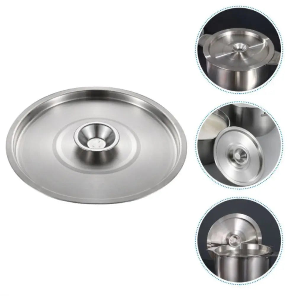 Universal 20-40cm Stainless Steel Pot Lids Universal Cookware Lid Reusable Frying PanMetal Lid Bowl Cover Restaurant Kitchenware