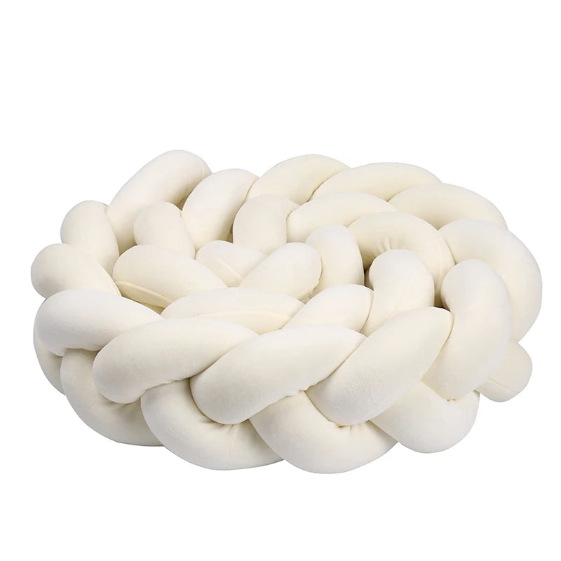 1–4M Braided Crib Bumper – Soft Baby Bed Protector Pillow for Infant Cradle & Nursery Decor