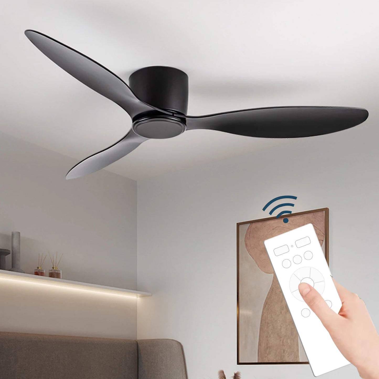 LED Ceiling Mounted Fan Light – Nordic Minimalist Decorative Fan Light for Living Room & Restaurant