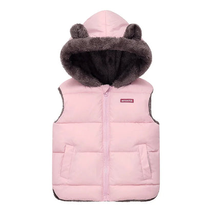 New Hooded Down Vest Coat – Thick Warm Waistcoat for Babies & Kids 2-6 Years