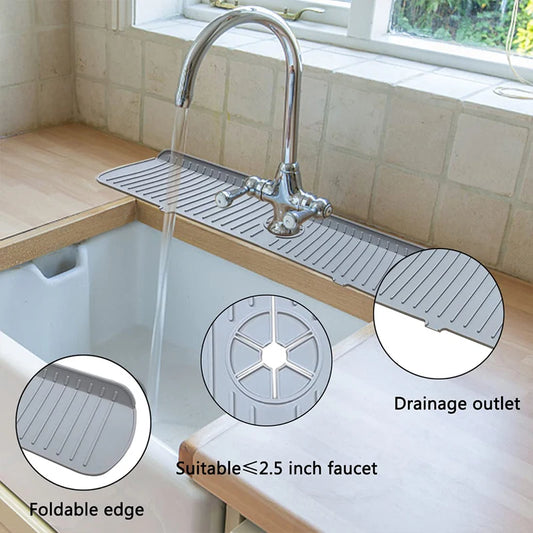 Silicone Faucet Drain Pad – Anti-Splash Non-Slip Kitchen & Bathroom Faucet Mat