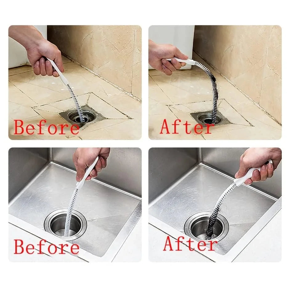 Flexible Pipe Dredging Brush for Bathroom & Kitchen Sink – Hair & Debris Cleaner