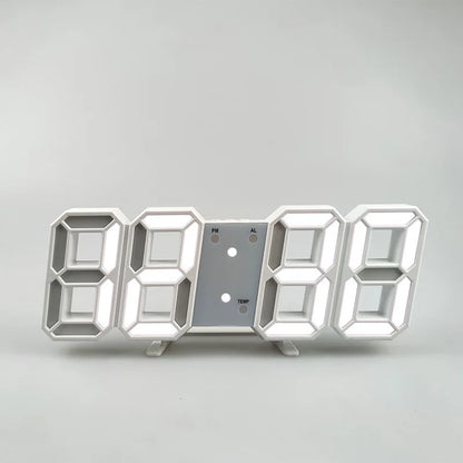 3D LED Digital Alarm Clock – Wall & Desk Clock with Temperature Display for Home & Office