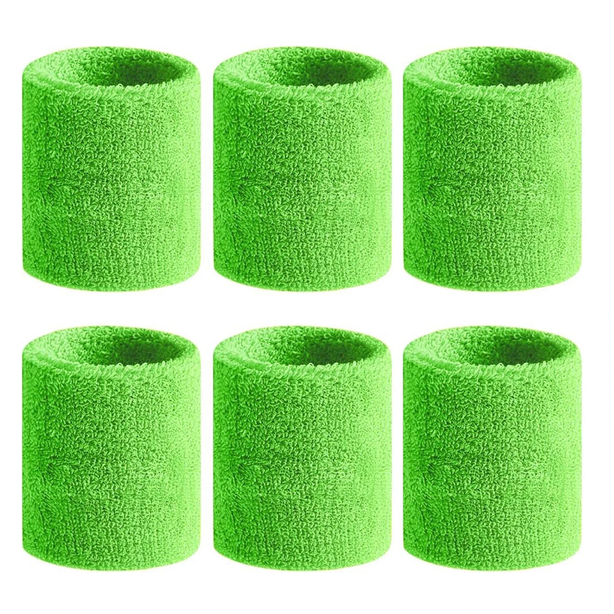 6pcs Sports Wristbands – Moisture-Wicking Sweat Absorbing Wrist Guards for Tennis, Basketball & Running