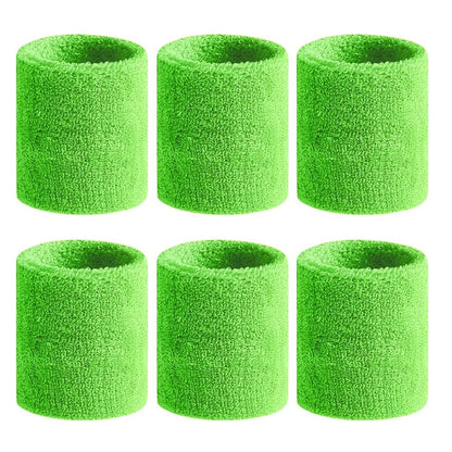 6pcs Sports Wristbands – Moisture-Wicking Sweat Absorbing Wrist Guards for Tennis, Basketball & Running