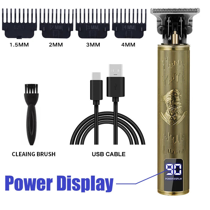 Hot Sale Vintage T9 Electric Cordless Hair Cutting Machine Professional Hair Barber Trimmer For Men Clipper Shaver Beard Lighter