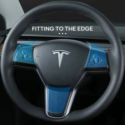 Real Dry Carbon Fiber Car Steering Wheel Cover Case Kit for Tesla Model 3 2017-2023 Model Y 2020-2024 Auto Exterior Accessories
