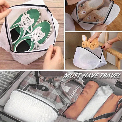 Mesh Shoe Laundry Bag – Zippered Washing Bag for Shoes, Travel & Clothing Protection