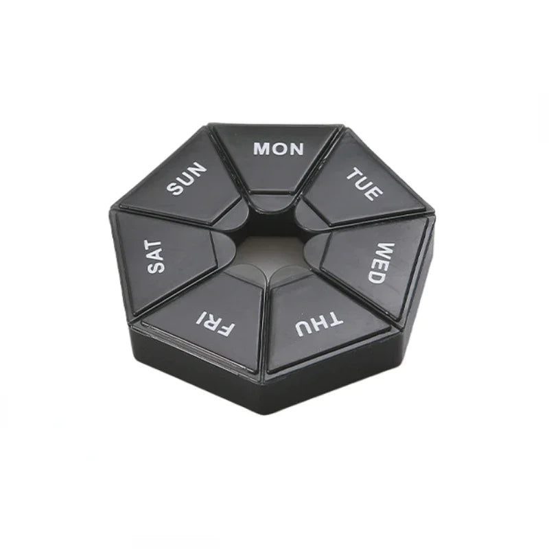 Mini 7-Day Pill Organizer – Small Portable Weekly Pill Box for Travel, Vitamins & Medicine