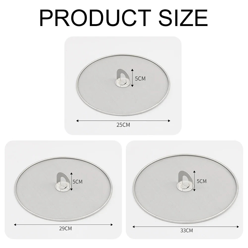 Stainless Steel Cooking Splash Guard – Reusable Splatter Screen for Frying & Sautéing