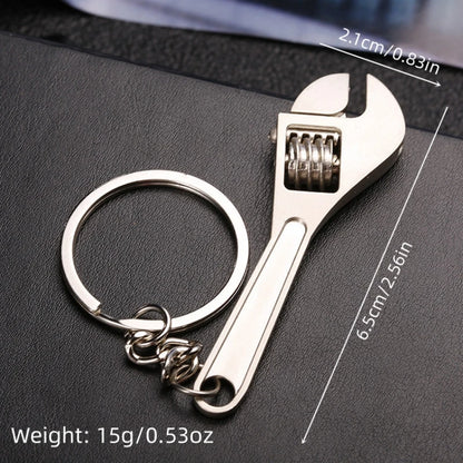 Creative Adjustable Wrench Spanner Keychain – Metal Alloy Key Chain for Men