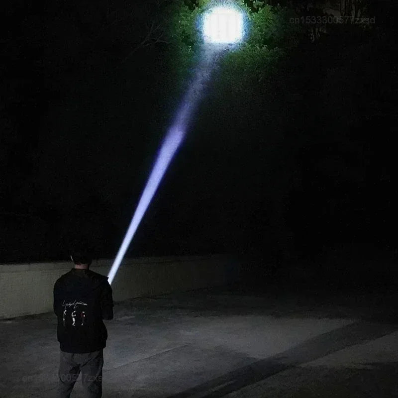 Xiaomi Portable Outdoor Flashlight – Strong LED Light with Variable Focus, Floodlight & Side Lights, Rechargeable Long-Range Torch