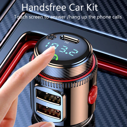 VR Robot PD30W+QC 3.0 Bluetooth 5.4 Car MP3 Player FM Transmitter Wireless Handsfree U Disk Play USB Car Fast Charge Adapter