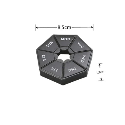 Mini 7-Day Pill Organizer – Small Portable Weekly Pill Box for Travel, Vitamins & Medicine