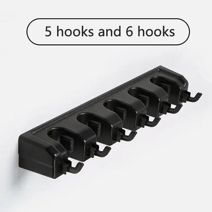 Wall Mounted Mop Holder – 3/4/5 Position Multi-Functional Broom & Cleaning Tool Hanger