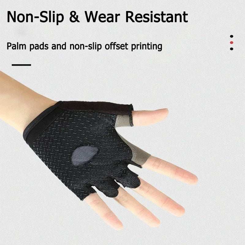 Gym Gloves Fitness Training – Fingerless Breathable Anti-Slip Cycling & Workout Gloves