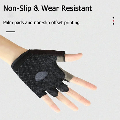 Gym Gloves Fitness Training – Fingerless Breathable Anti-Slip Cycling & Workout Gloves