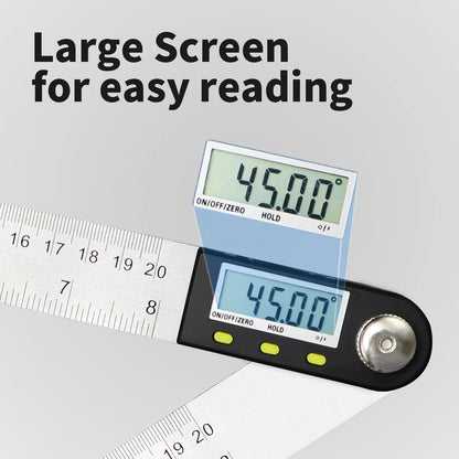 Shahe 0-200/300mm Digital Protractor Angle Ruler – Electronic Goniometer Measuring Tool