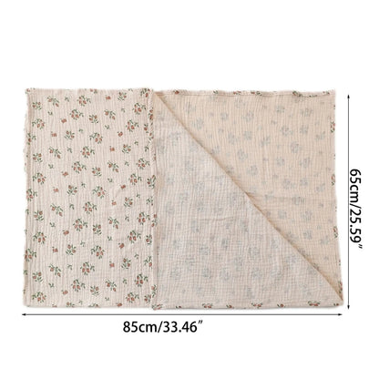 Cotton Muslin Baby Swaddle Blanket – Solid & Floral Print Crinkle Fabric for Newborns and Toddlers