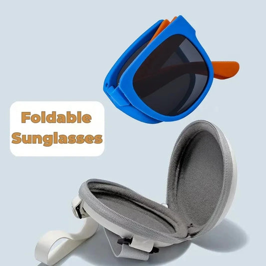 Kids Folding Sunglasses – Brand Design Square Glasses for Boys & Girls, UV400 Protection Children’s Eyewear