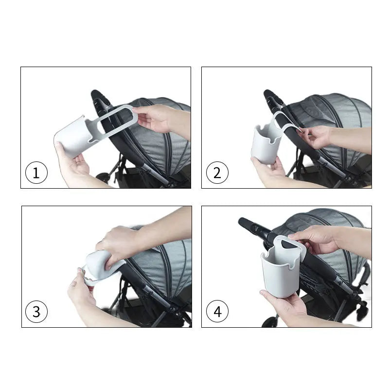 Soft Silicone Baby Stroller Cup Holder – Universal Flexible Pram Bottle & Phone Holder
