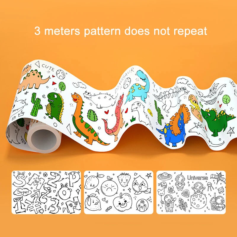 Children’s Drawing Roll – DIY Sticky Color Filling Paper for Kids’ Early Educational Painting & Drawing