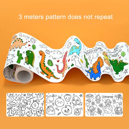 Children’s Drawing Roll – DIY Sticky Color Filling Paper for Kids’ Early Educational Painting & Drawing